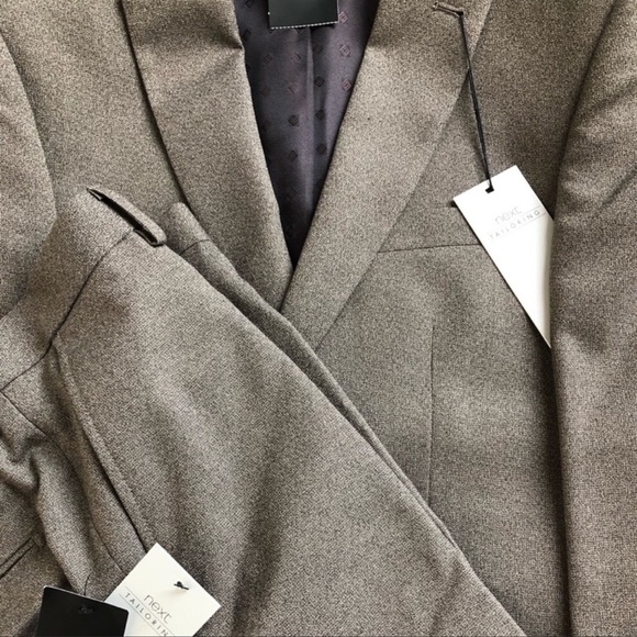 Taupe Textured Slim Fit Suit Set - Picture 8 of 12